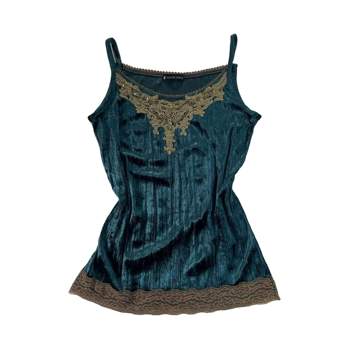 Beaded Trim Velvet Camisole