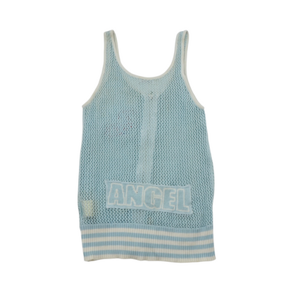 Angel Blue Zip Up Crochet Camisole