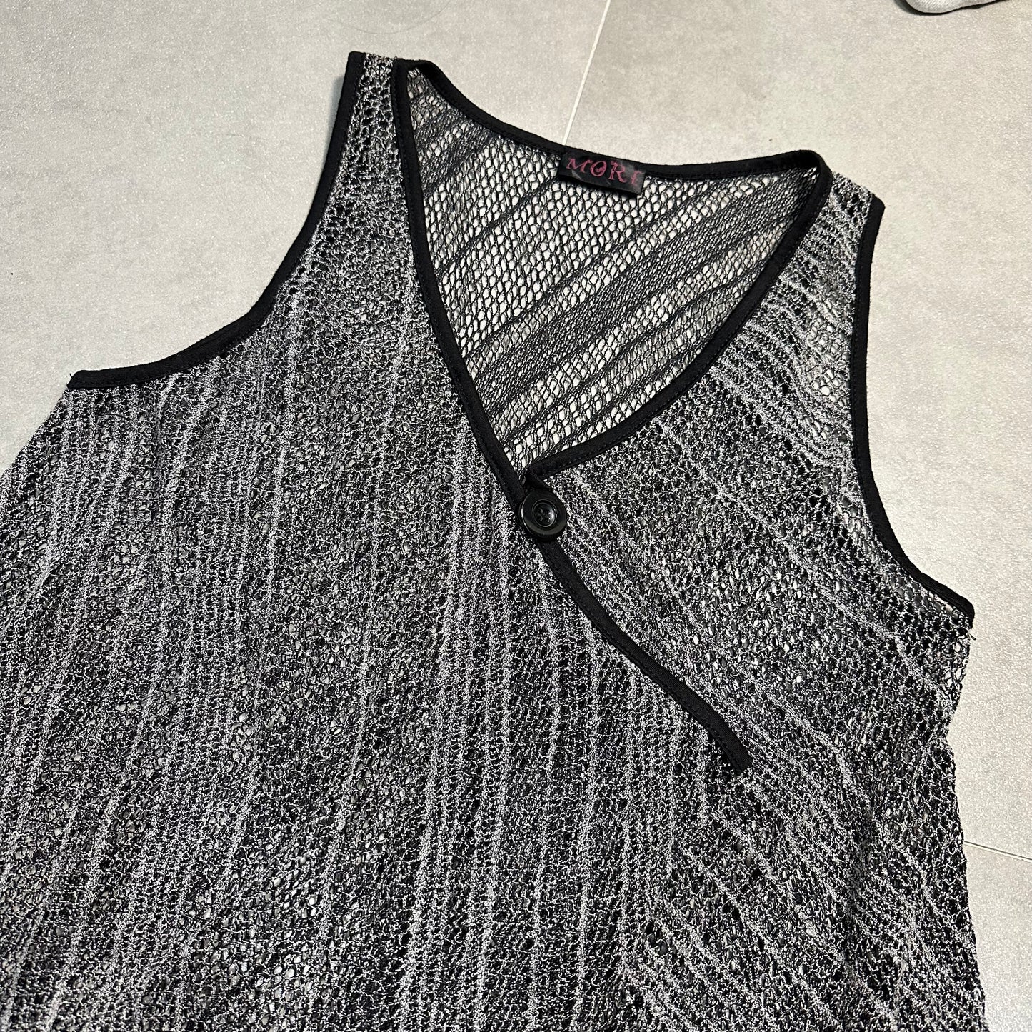 Sheer Knit V-neck Vest