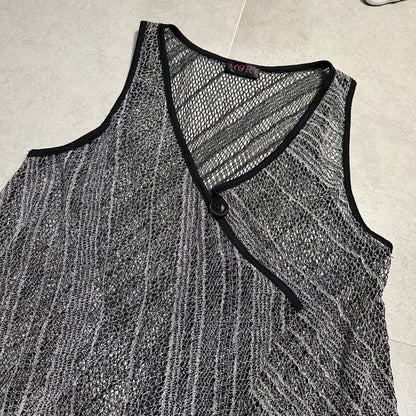 Sheer Knit V-neck Vest