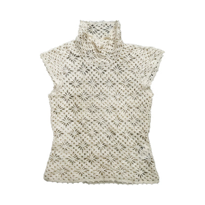 Sheer Knit Turtle Neck Vest