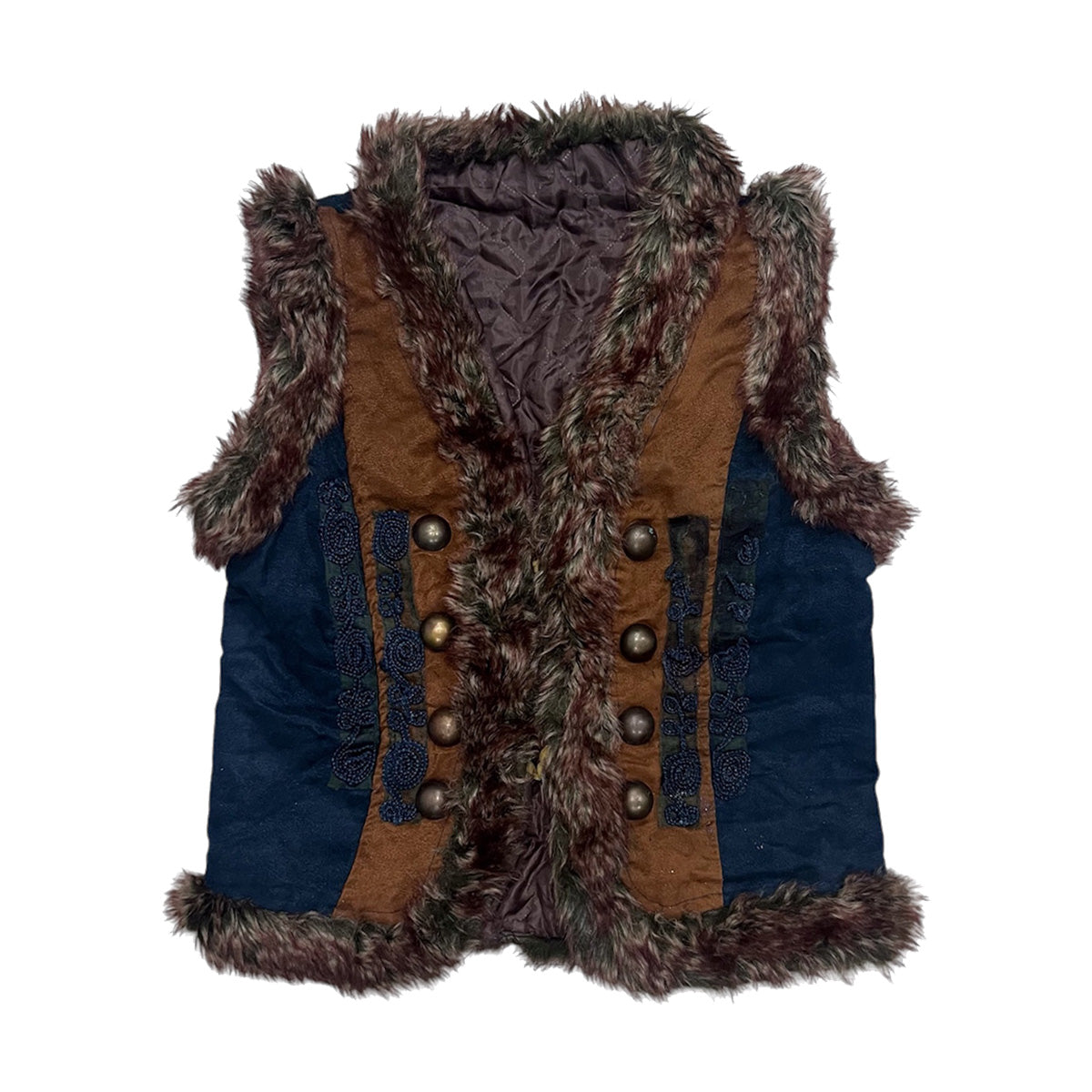 Fur Trim Vest Cardigan