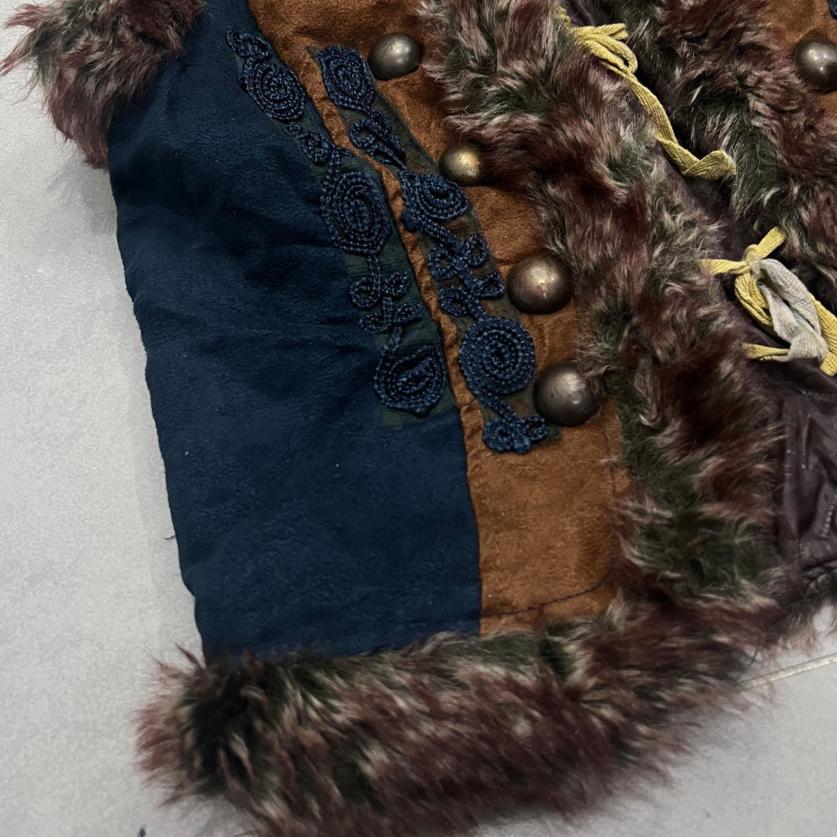 Fur Trim Vest Cardigan