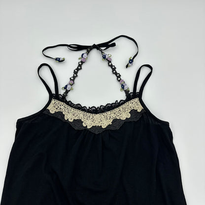 Axes Femme Halter Floral Trim Camisole
