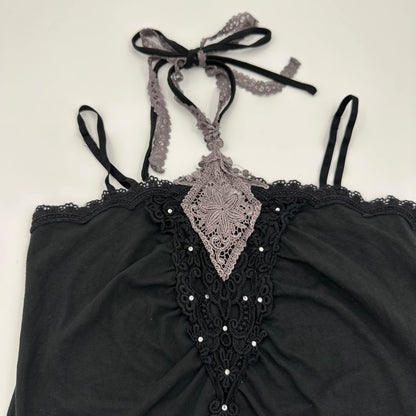 Axes Femme Lace Trim Halter Camisole