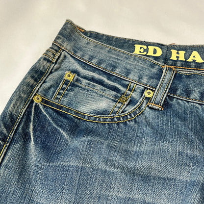 Ed Hardy 00s Native American Maiden Embroidered Straight Jeans