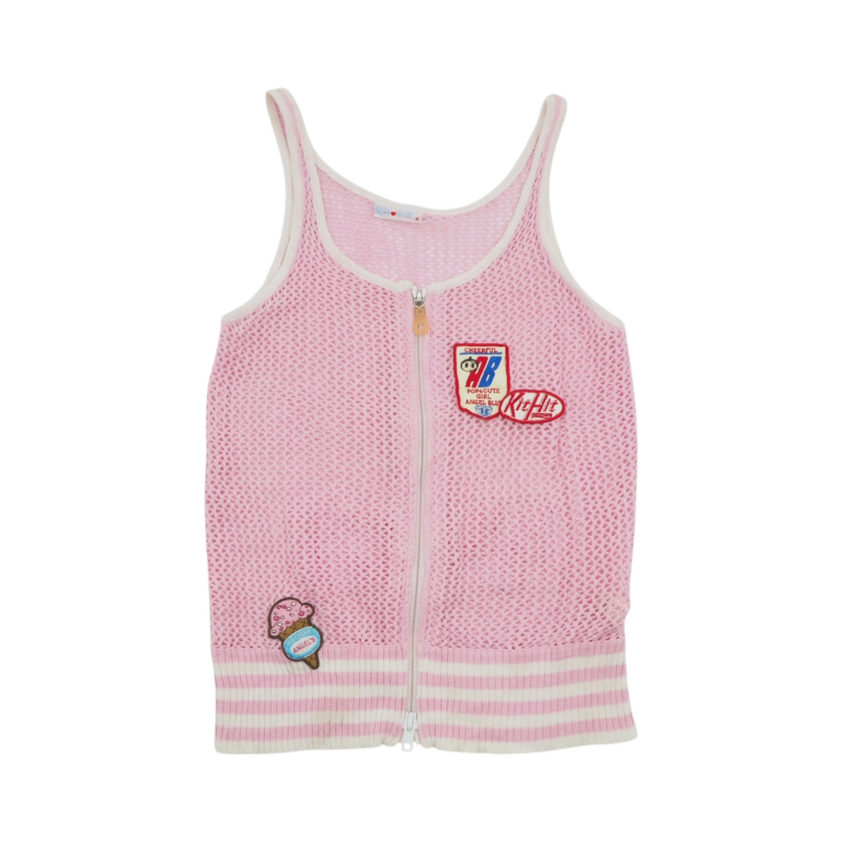 Angel Blue Zip Up Crochet Camisole