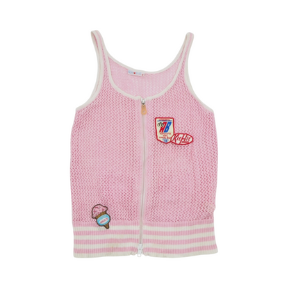 Angel Blue Zip Up Crochet Camisole