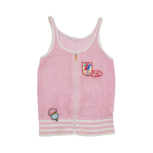 Angel Blue Zip Up Crochet Camisole