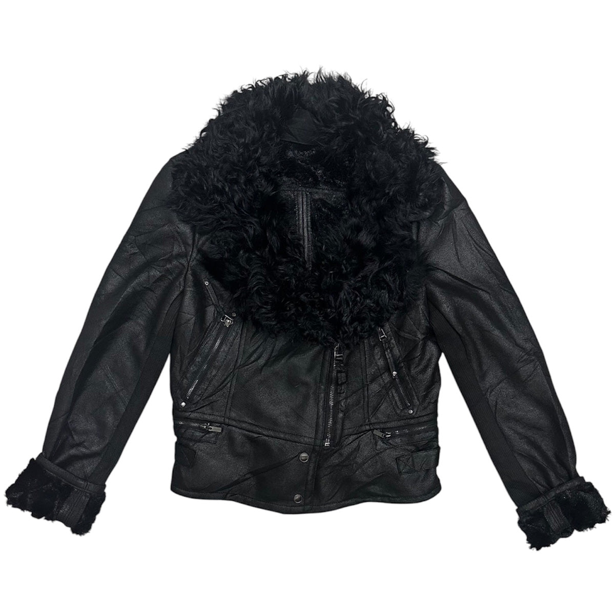 Zip up Fur Collar Suede Outer