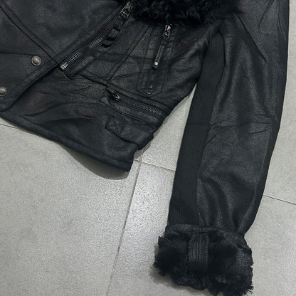 Zip up Fur Collar Suede Outer