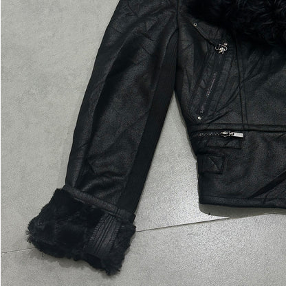 Zip up Fur Collar Suede Outer