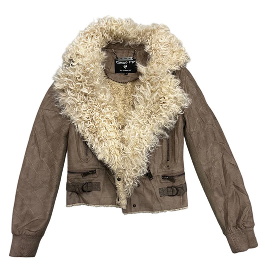 Zip up Fur Collar Suede Jacket