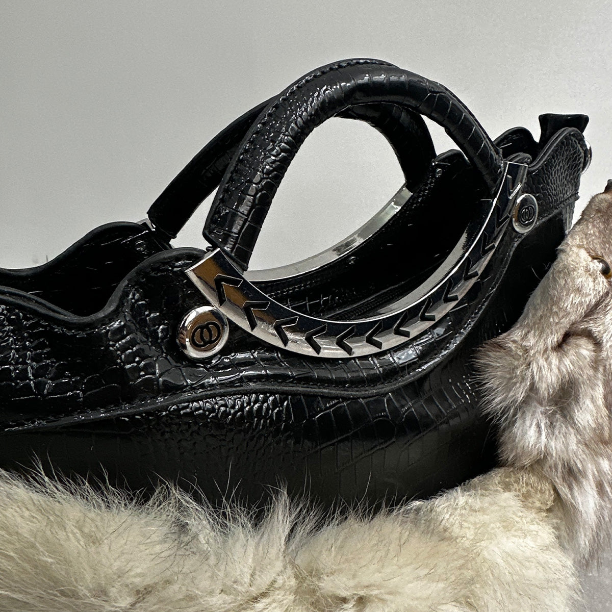 High Heel Fur Leather Hangbag