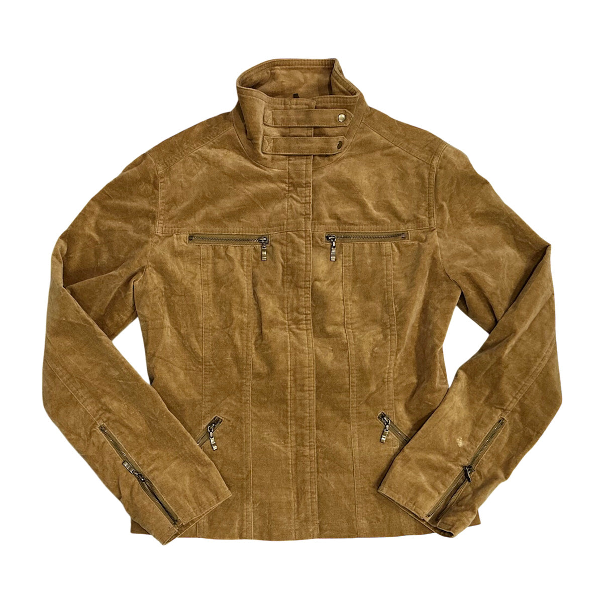 Zip Up Corduroy Moto Jacket