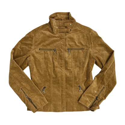 Zip Up Corduroy Moto Jacket