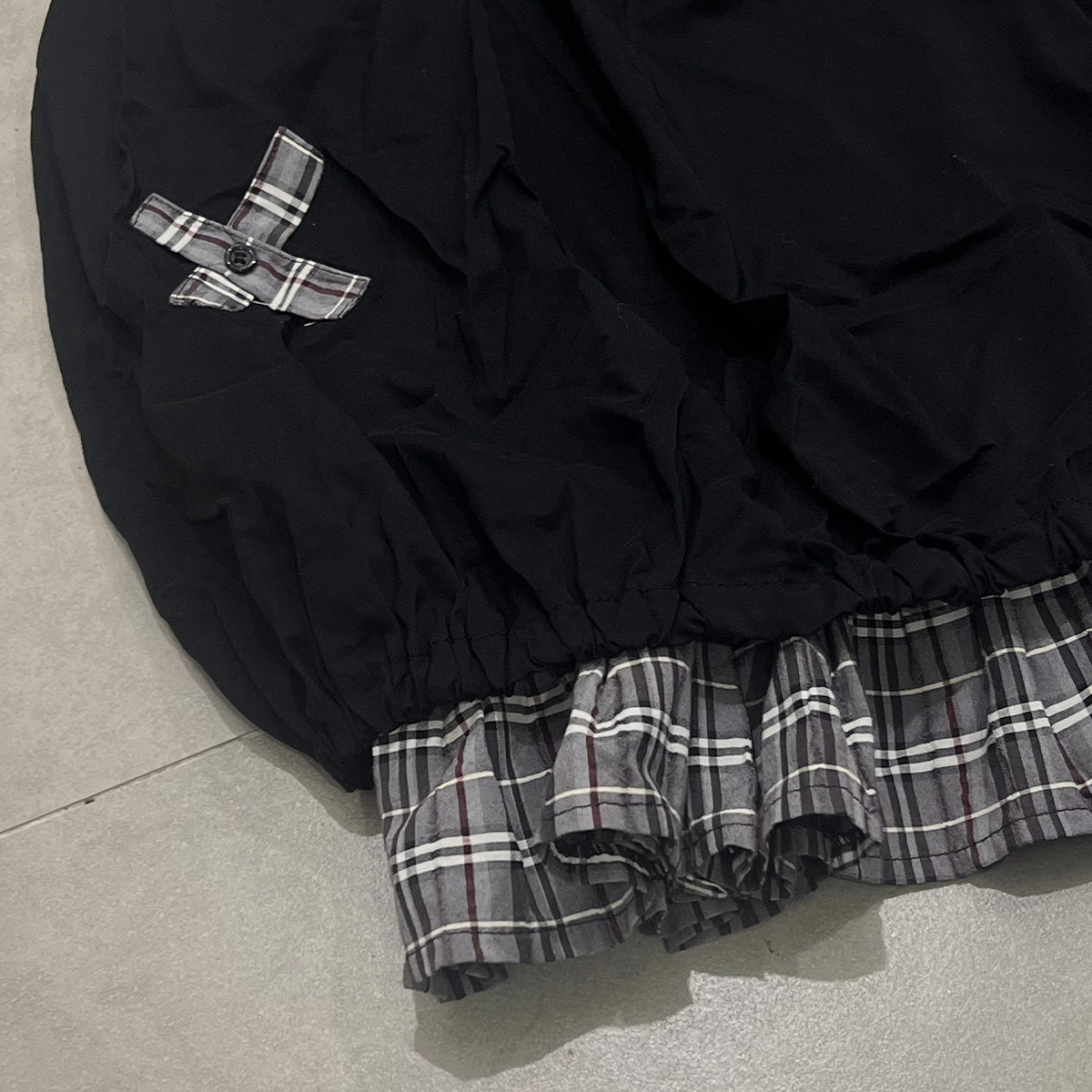 Layered Checked Bubble Skirt