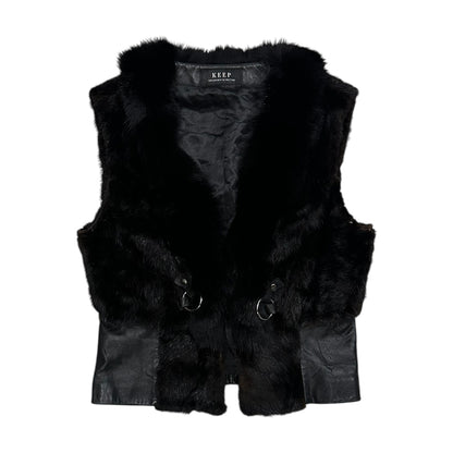 Luxe Fur Leather Cardigan