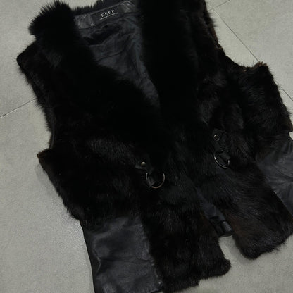 Luxe Fur Leather Cardigan