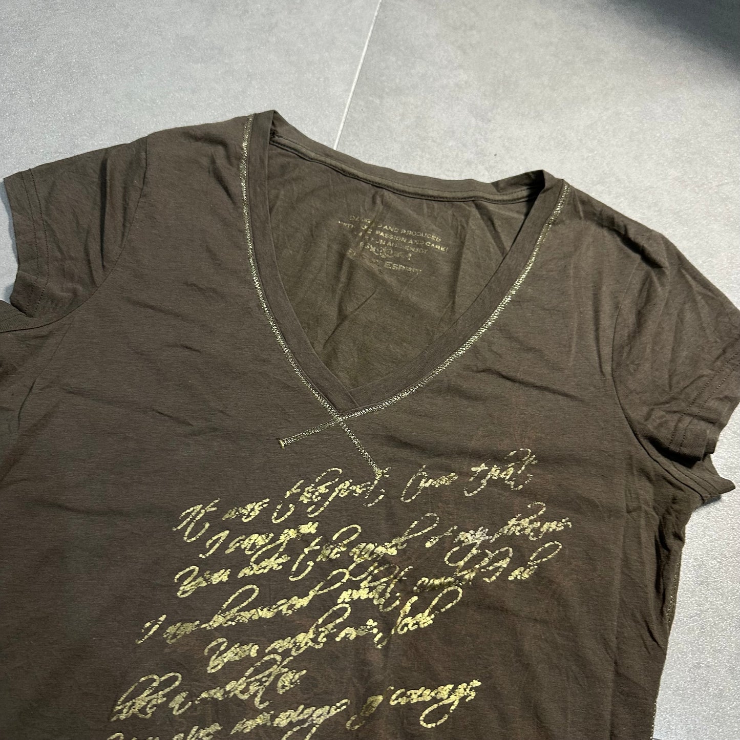 Letter Print Short Sleeves Top