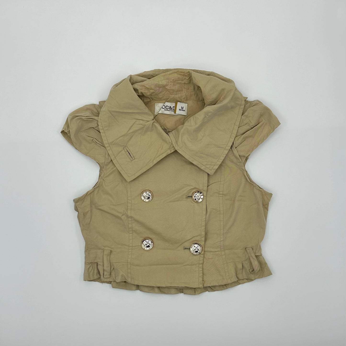Cropped Trench Button Up Coat