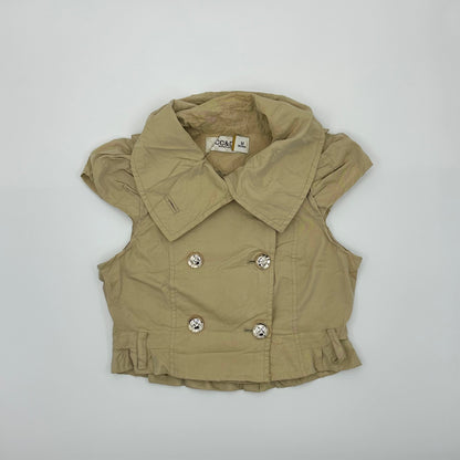 Cropped Trench Button Up Coat