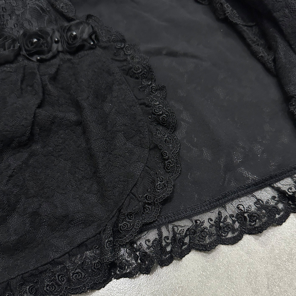 Axes Femme Lace Trim Crop Cardigan