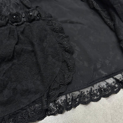 Axes Femme Lace Trim Crop Cardigan