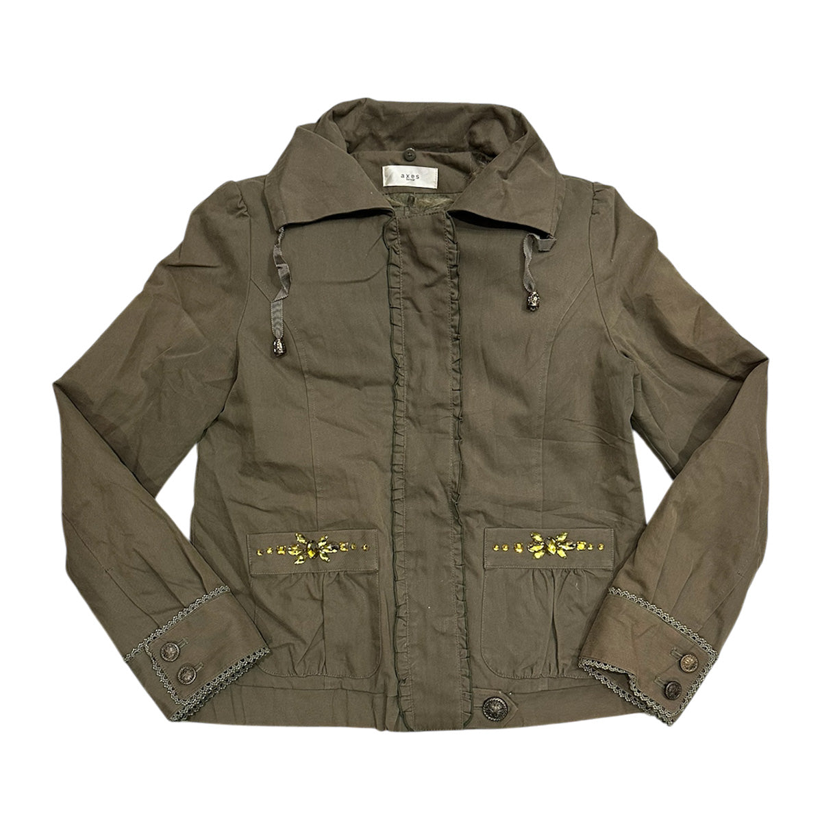 Axes Femme Removable Fur Collar Jacket