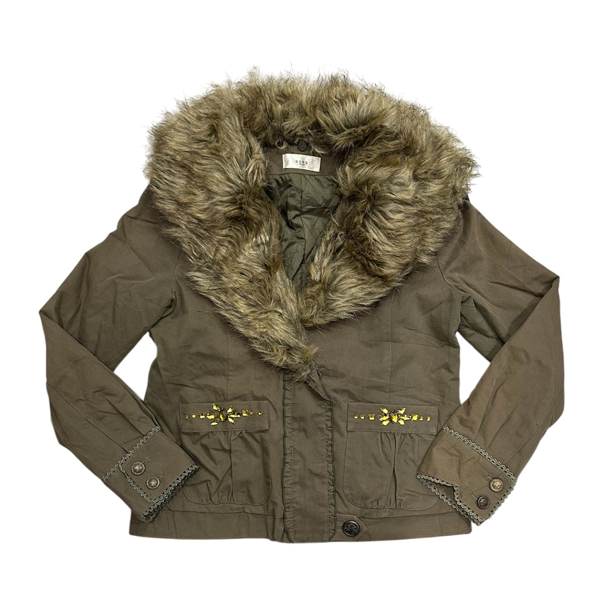 Axes Femme Removable Fur Collar Jacket