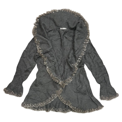 Fur Trim Knit Cardigan