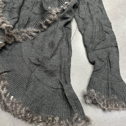 Fur Trim Knit Cardigan