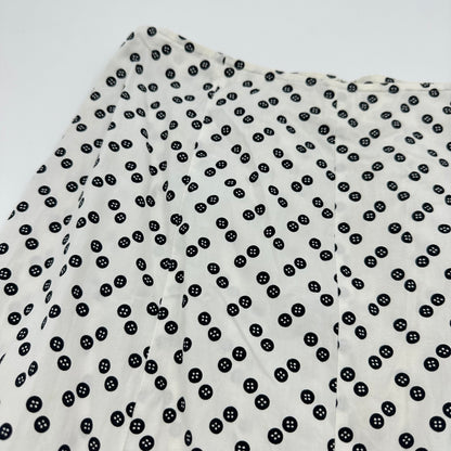 Button Graphic Polka Dot Skirt