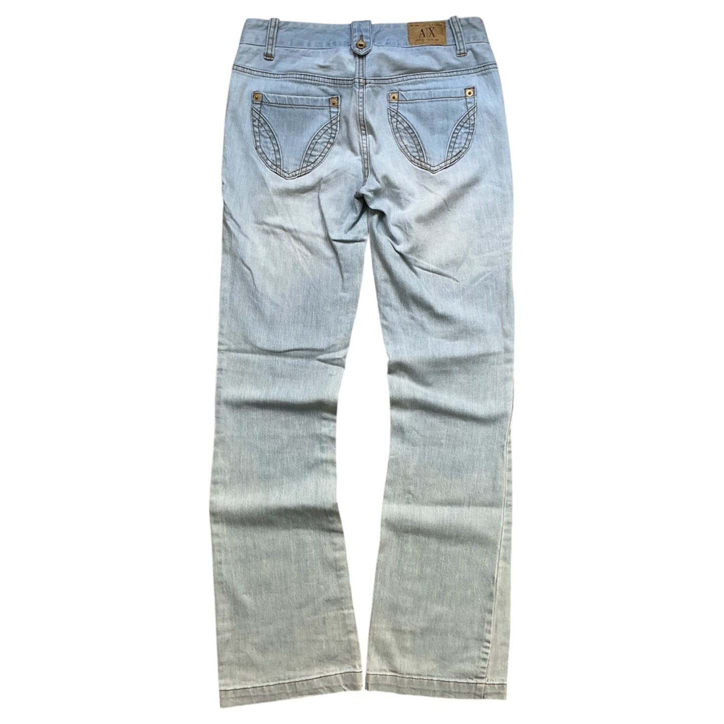 00s Armani Exchange Low Flared Light Wash Jeans Waist