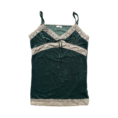 Lace Trim Velvet Camisole