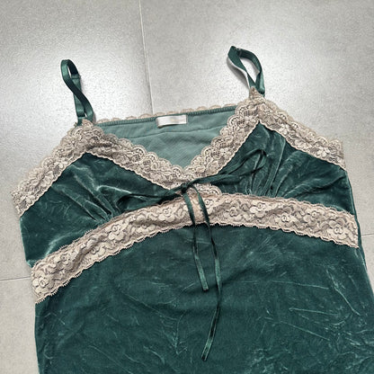 Lace Trim Velvet Camisole