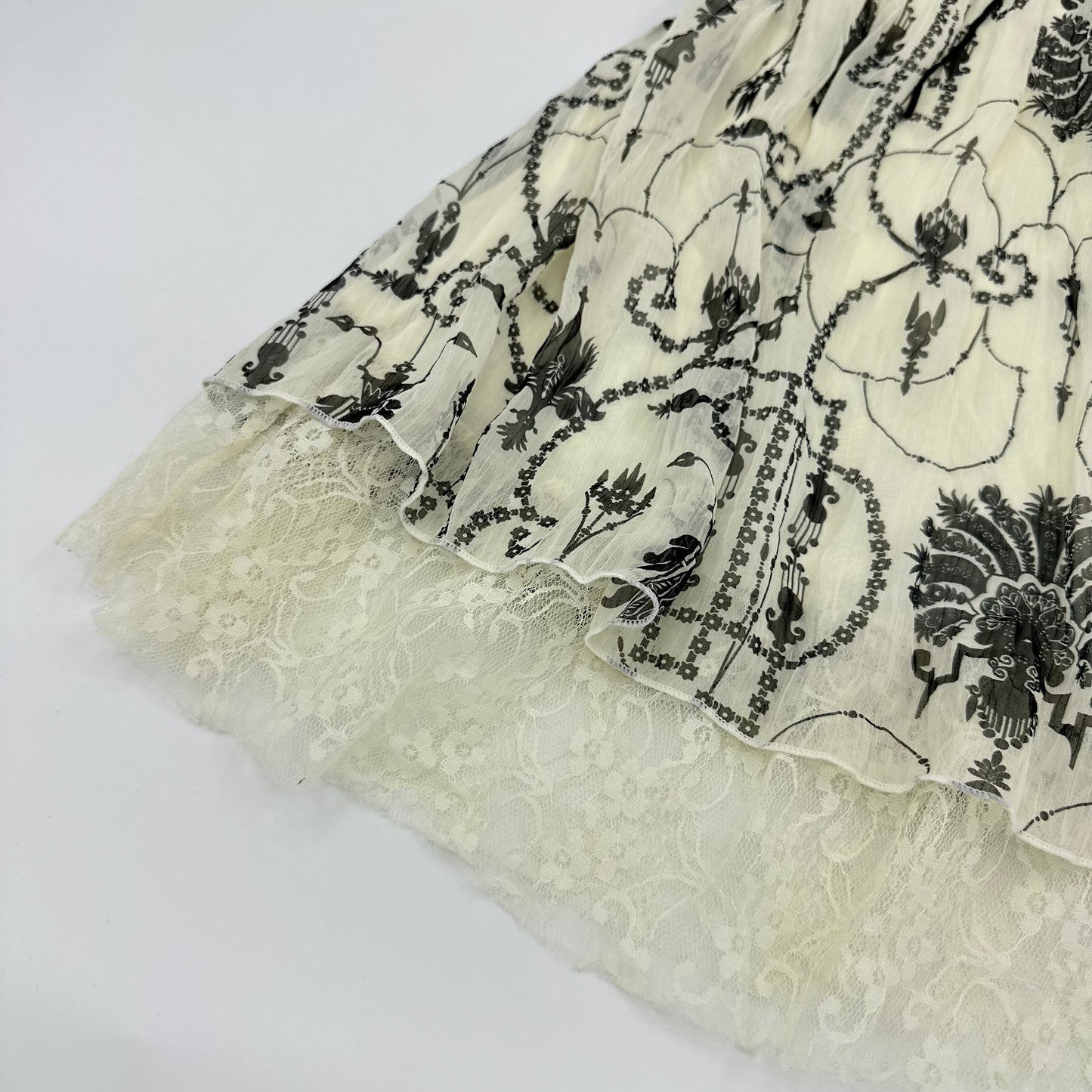 Gothic Damask Print Double Layer Camisole