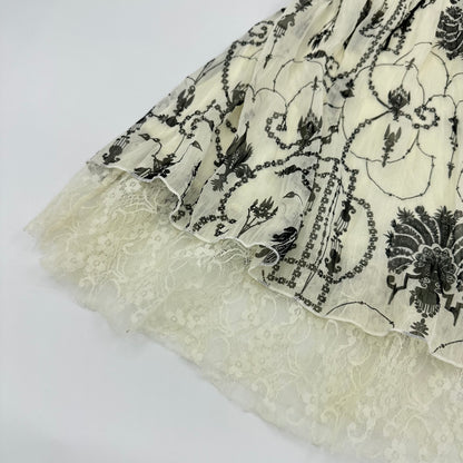 Gothic Damask Print Double Layer Camisole