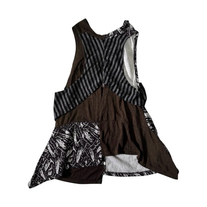 Asymmetrical Patchwork Print Sleeveless Top