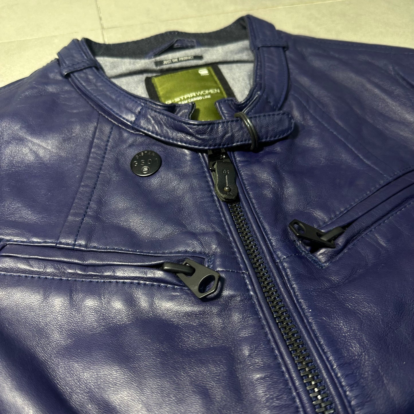 G-STAR RAW 00s Two-Tone Leather Biker Jacket