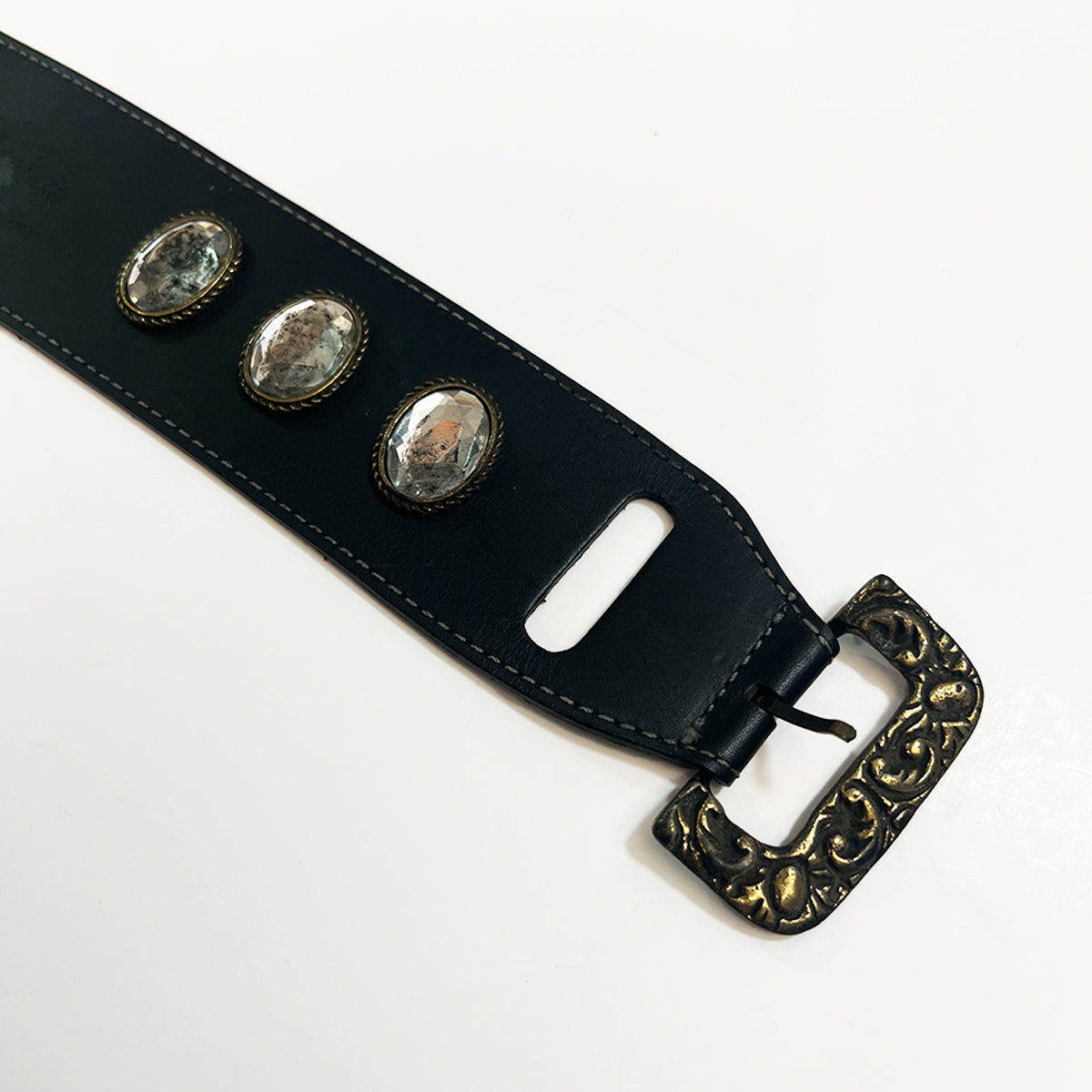 90s Rhinestone Wide Belt