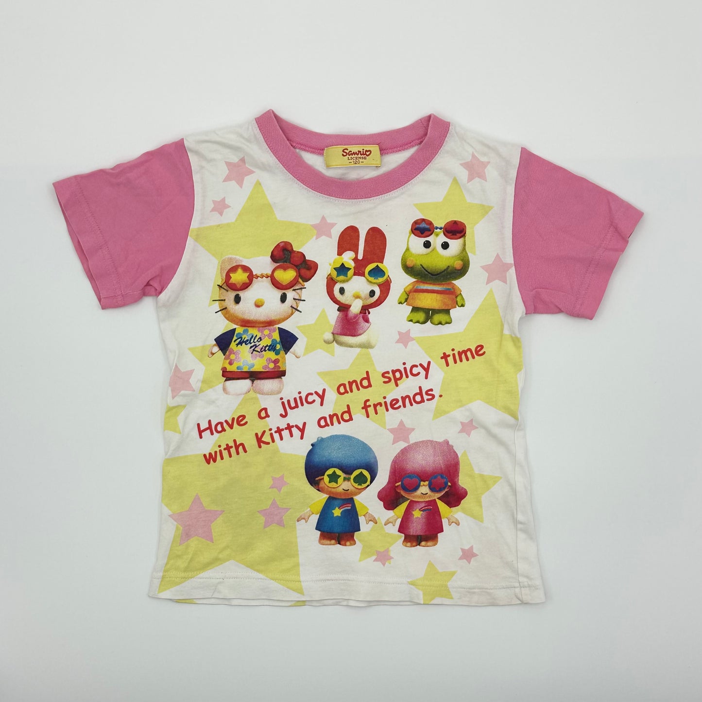 Sanrio 2007 Hello Kitty & Friends Pink Raglan Short Sleeve Tee