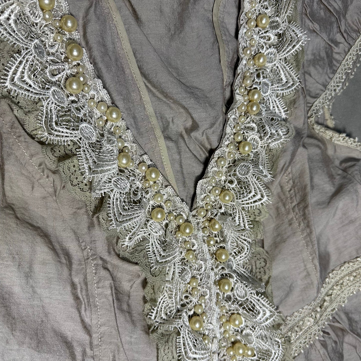 Pearl Lace Trim Cardigan