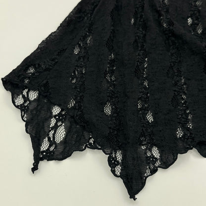 Sheer Lace Tie-Waist Tunic Top