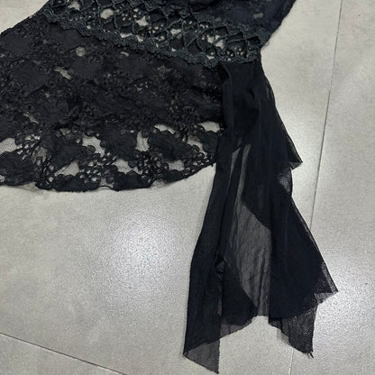 V-neck Sheer Lace Top