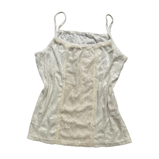 Fur Trim Velvet Camisole