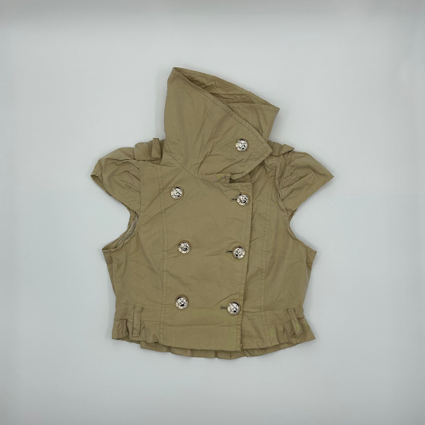 Cropped Trench Button Up Coat
