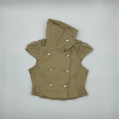 Cropped Trench Button Up Coat