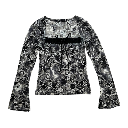 Floral Sheer Lace Long Sleeves Top