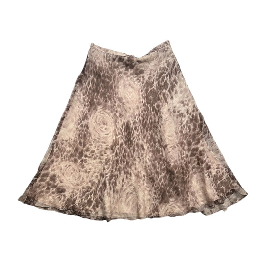 Animal Print Mesh Midi Skirt